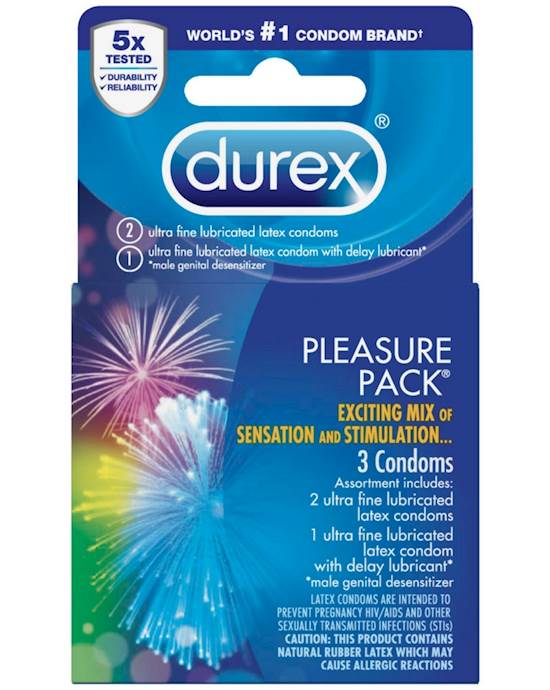 Durex Pleasure Pack Condoms 3 Pack - 3 | Adult Toy Megastore