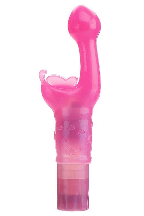 Adam and Eve Butterfly Kiss 7.25" Rabbit Vibrator with Clitoral Teaser | Wild Secrets